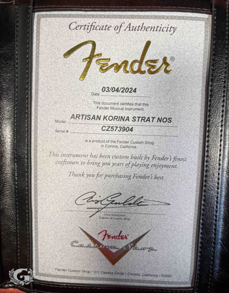 Fender Custom Shop Artisan Korina Stratocaster Chocolate 3-Color Sunburst