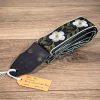 Holy Cow Straps Custom - Black Velvet White Flower